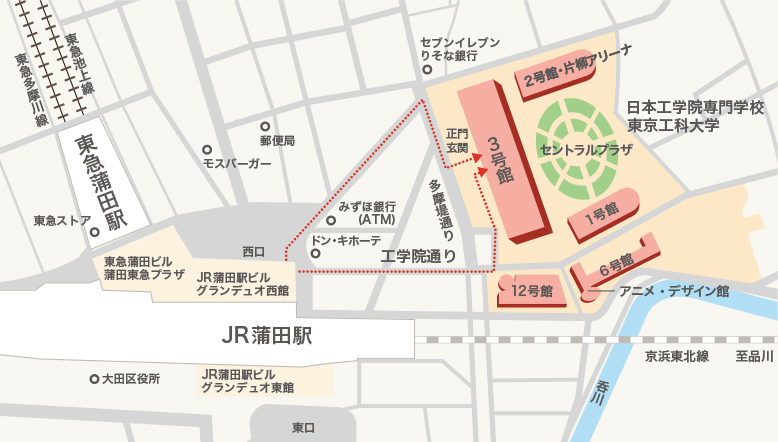 蒲田校地図